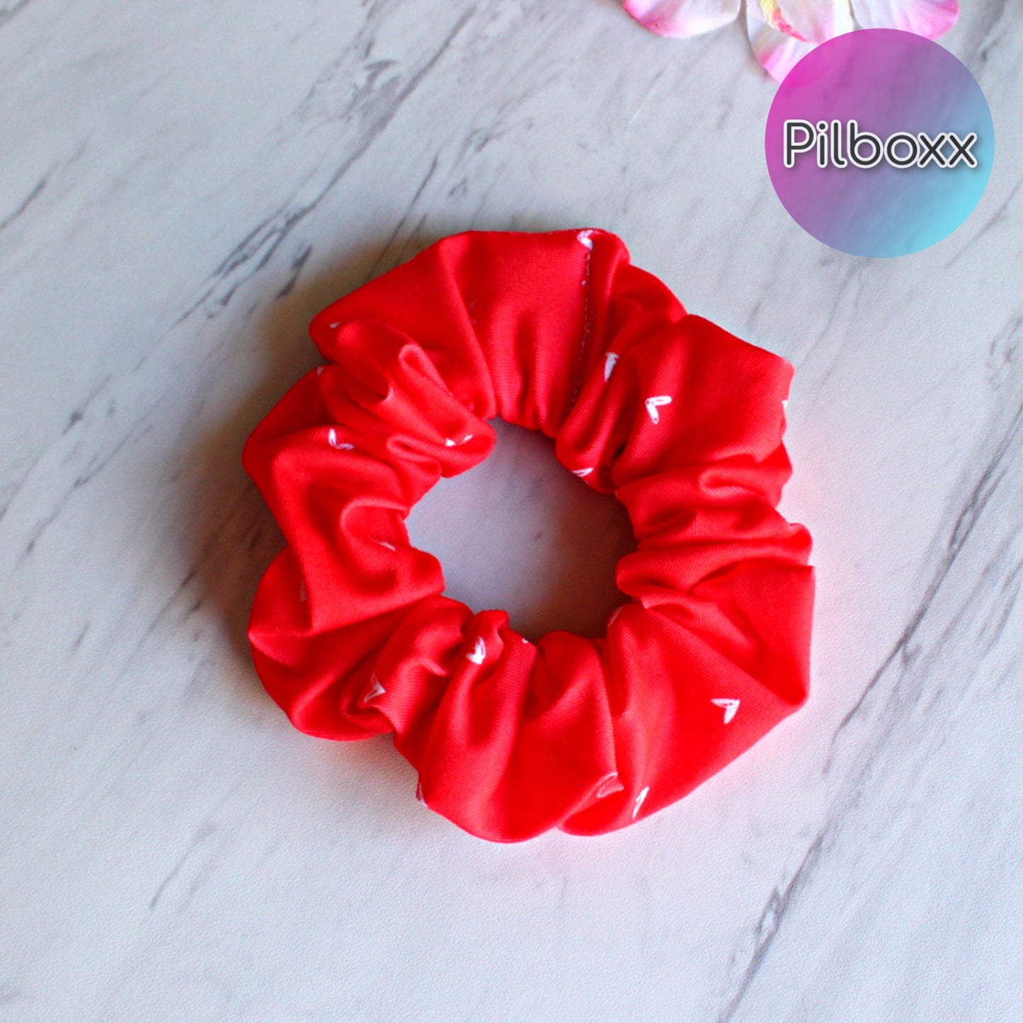 Red Heart Scrunchie Set of 3 or Singles