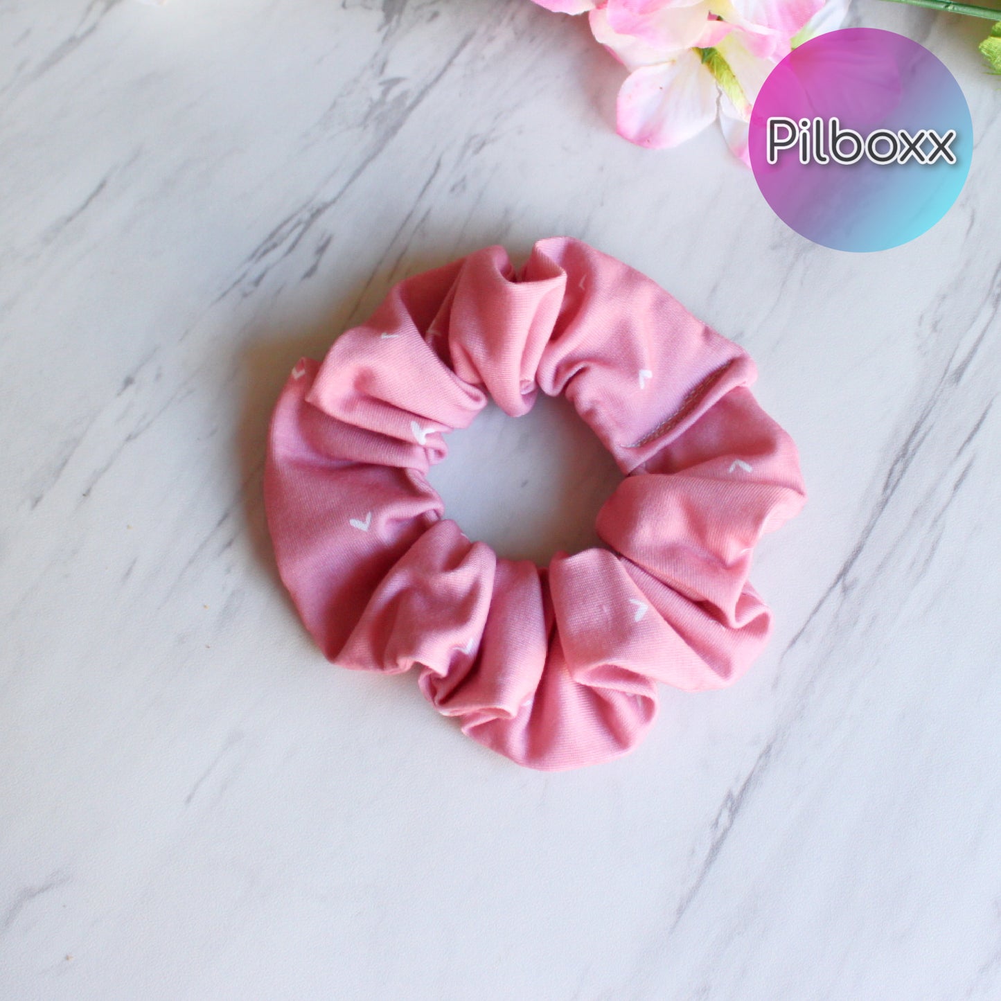 Pink Heart Scrunchie Set of 3 or Singles