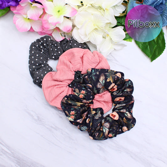 Romantic Hair Scrunchie Set of 3 or singles