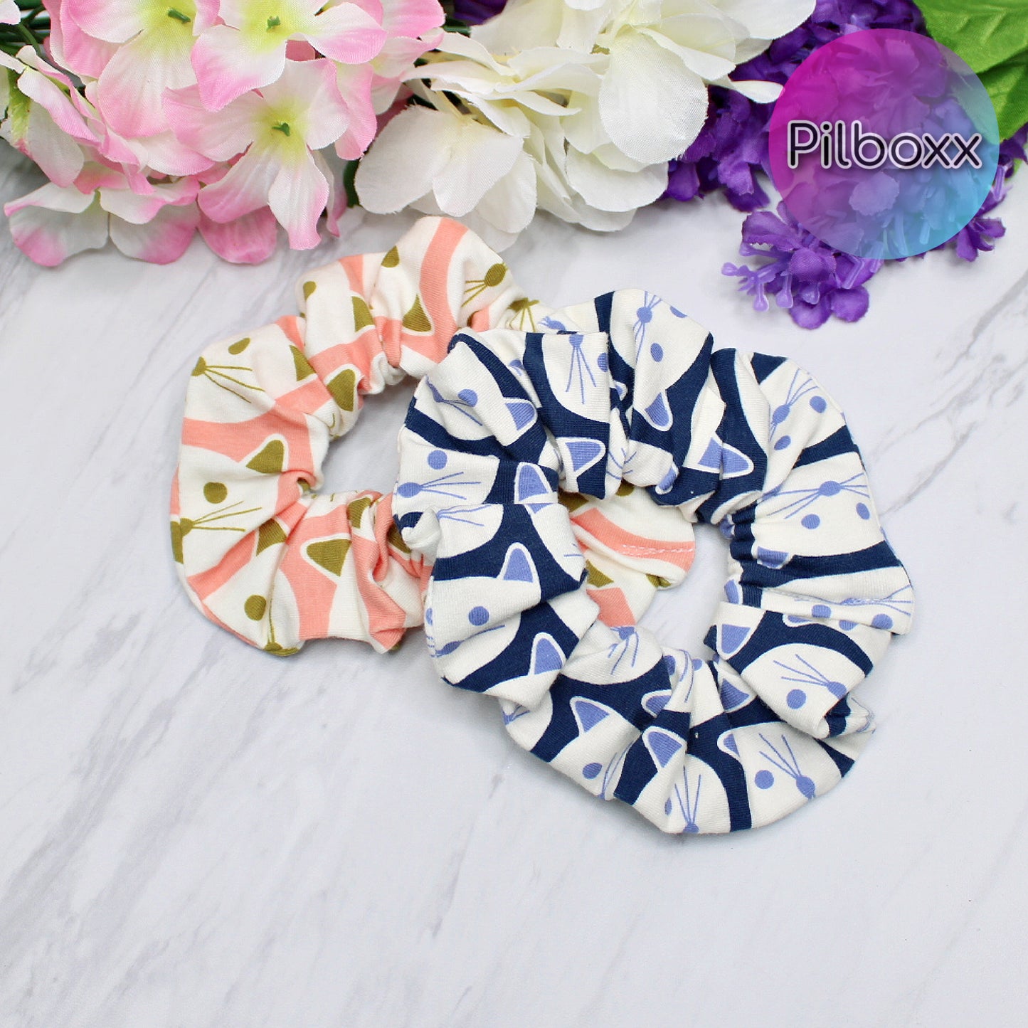 Cotton Cat Scrunchie Set or 2 or singles