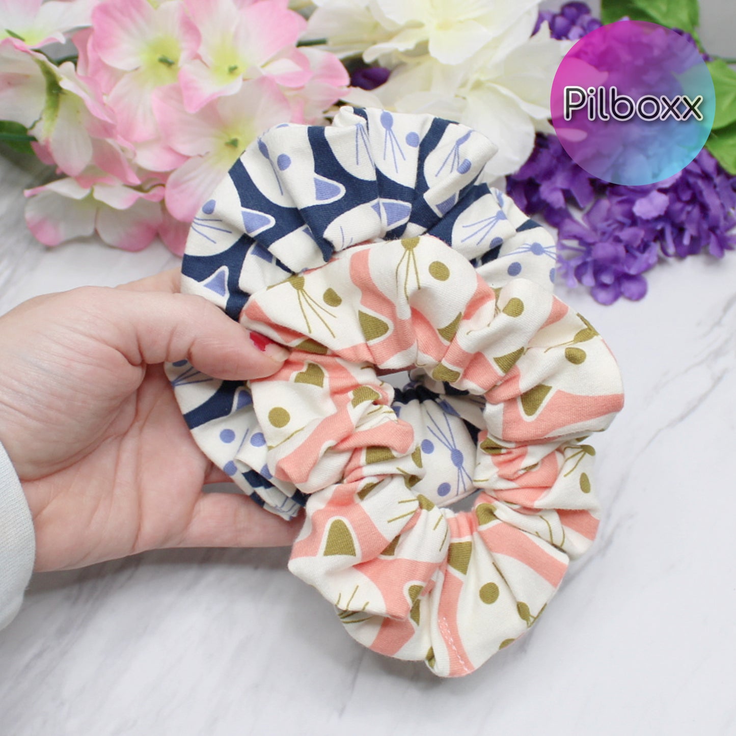 Cotton Cat Scrunchie Set or 2 or singles