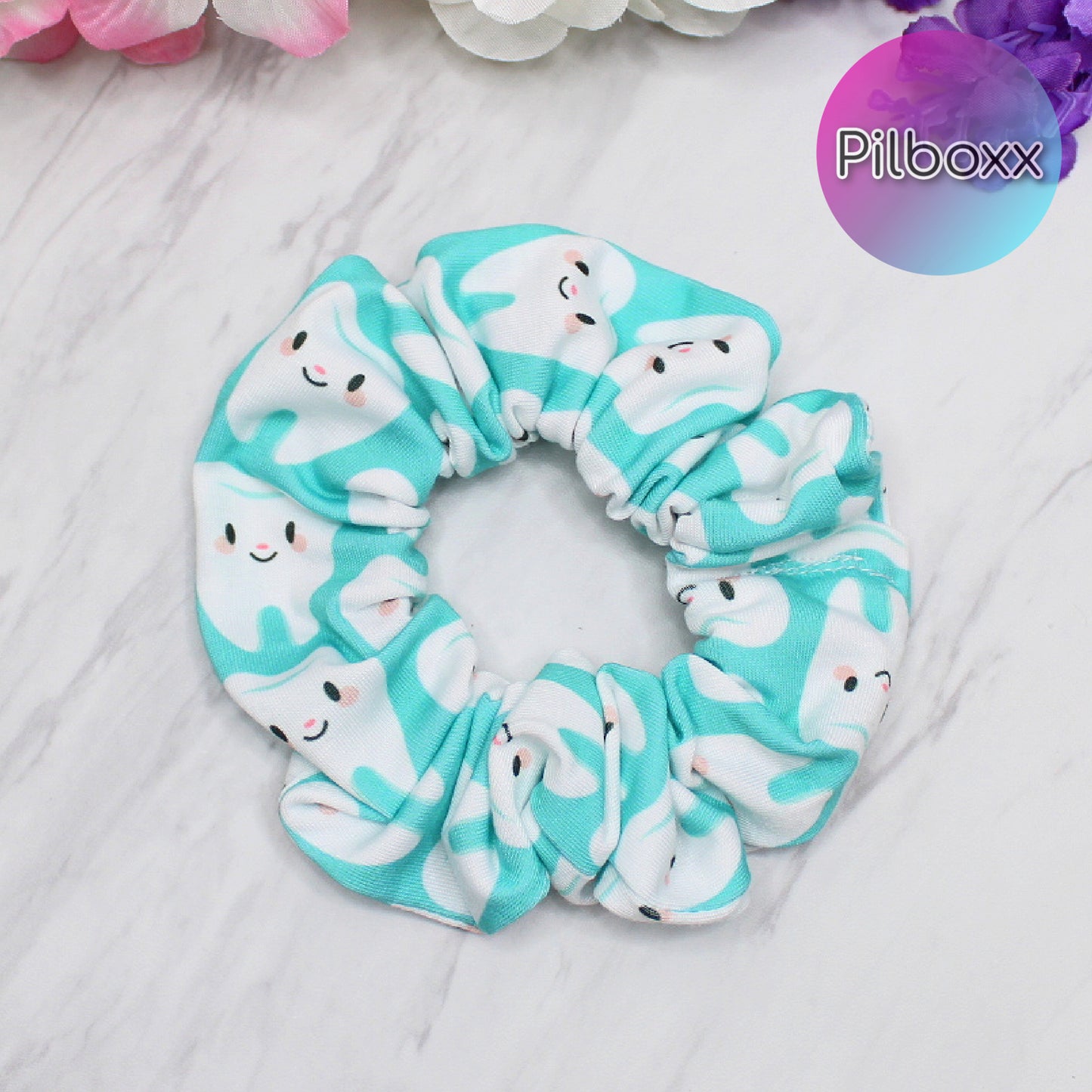 Happy Teeth Dental Scrunchie Set of 3 or Singles