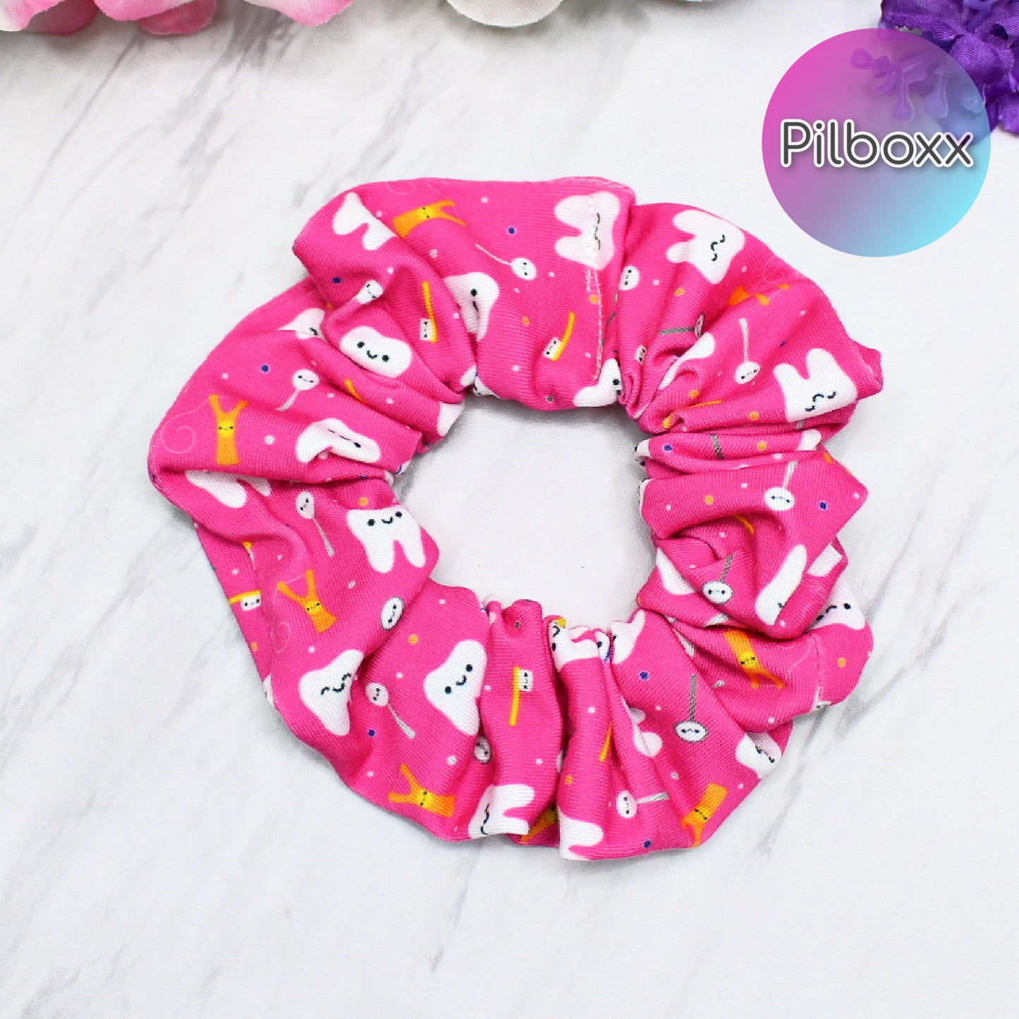 Happy Teeth Dental Scrunchie Set of 3 or Singles