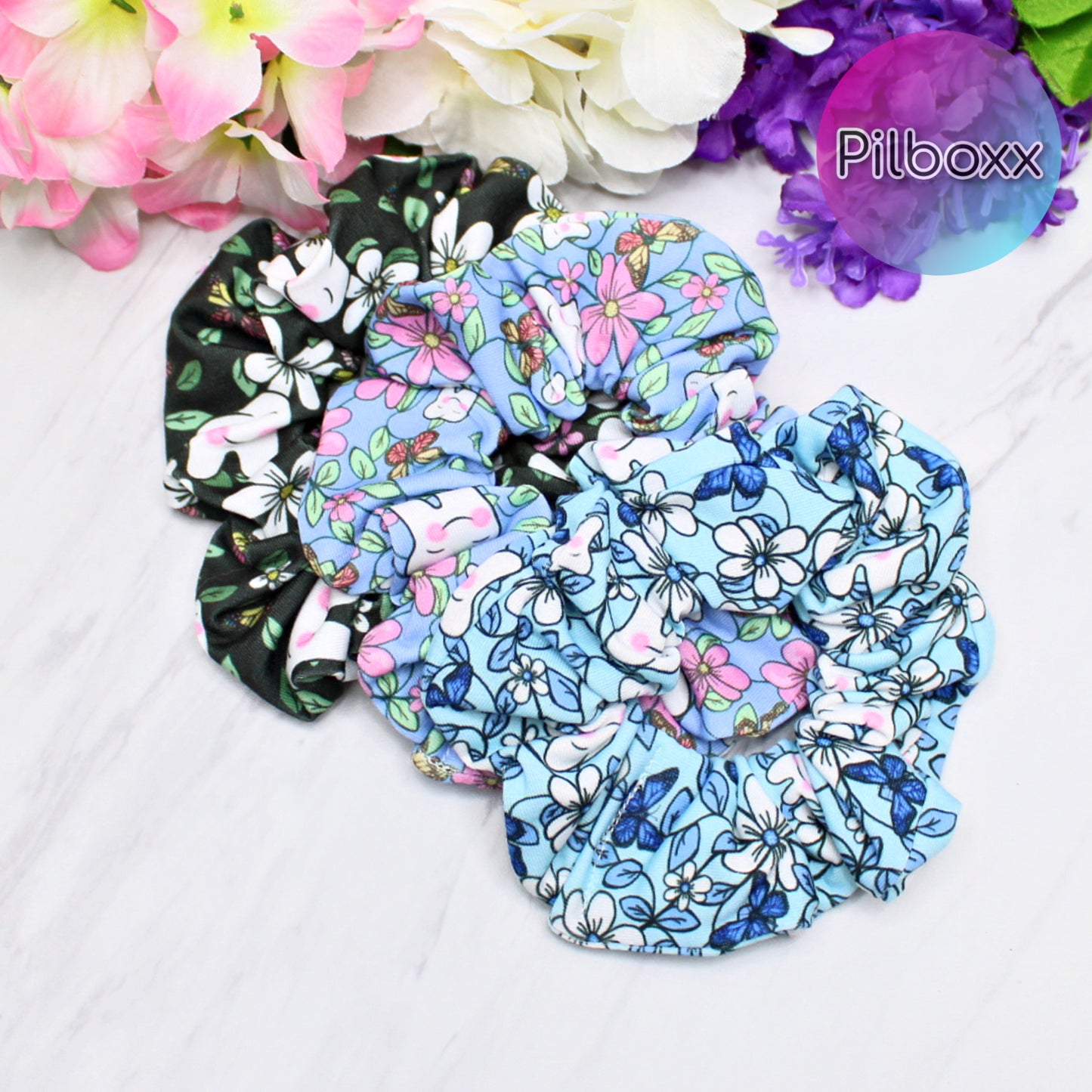 Floral Tooth Dental Scrunchie Set of 3 or Singles