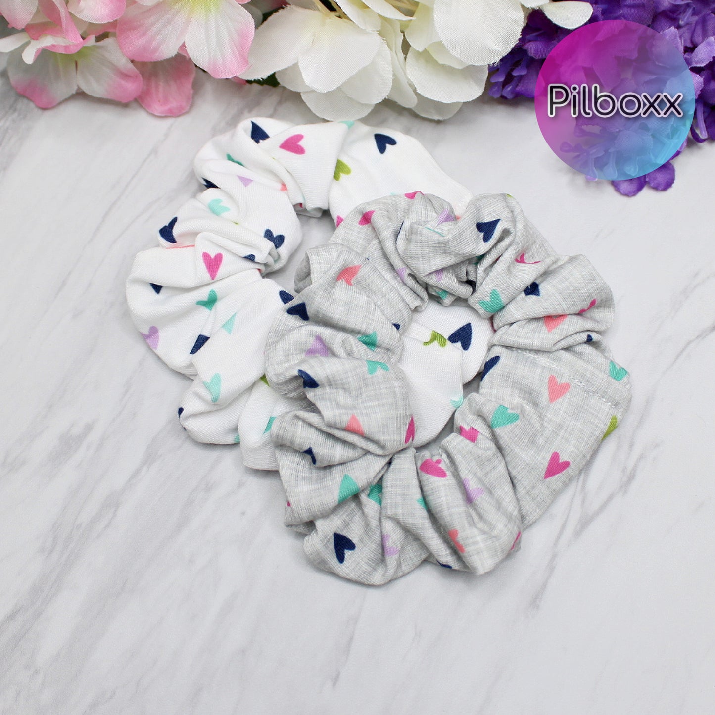 Confetti Heart Scrunchie Set or Singles