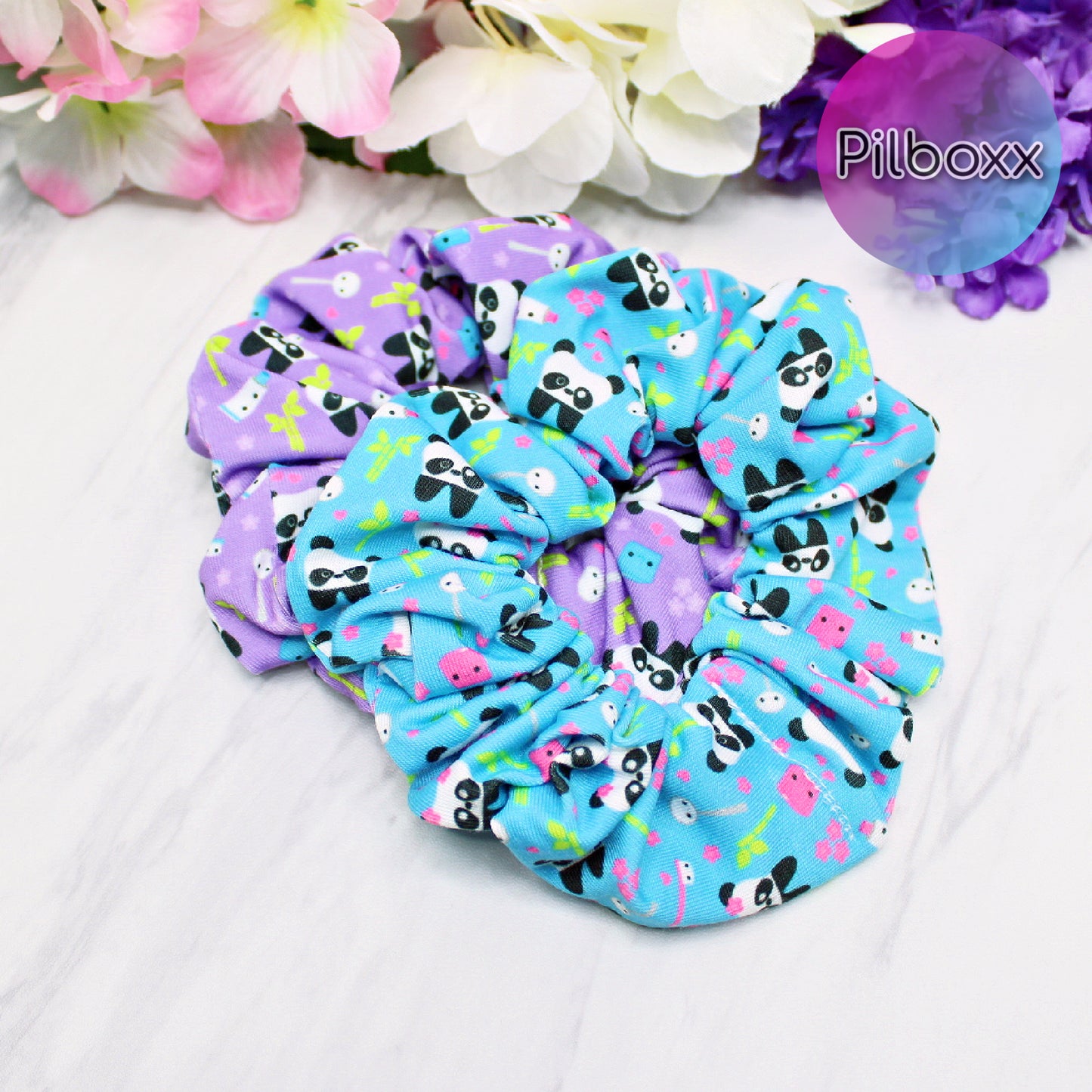 Panda Teeth Dental Hair Scrunchies Set or Singles
