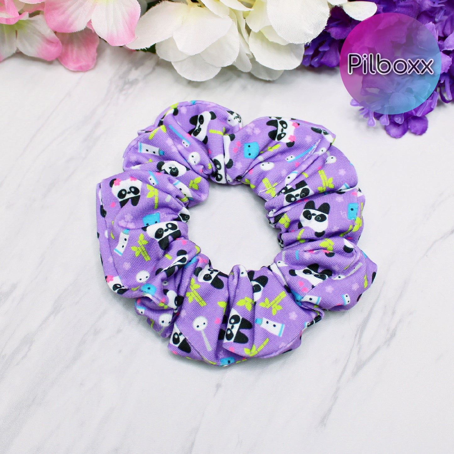 Panda Teeth Dental Hair Scrunchies Set or Singles