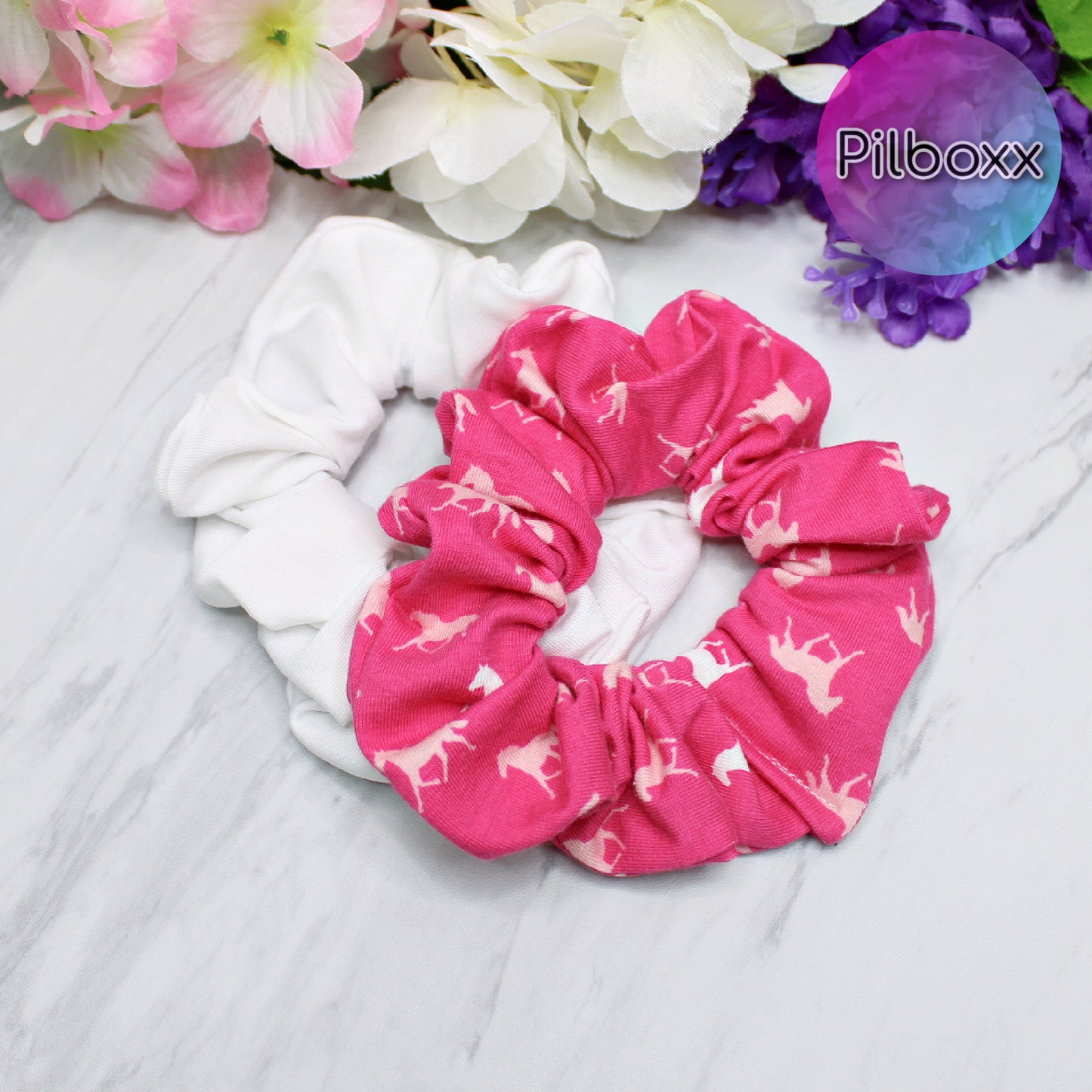 Pink Horse Scrunchie Set or Singles