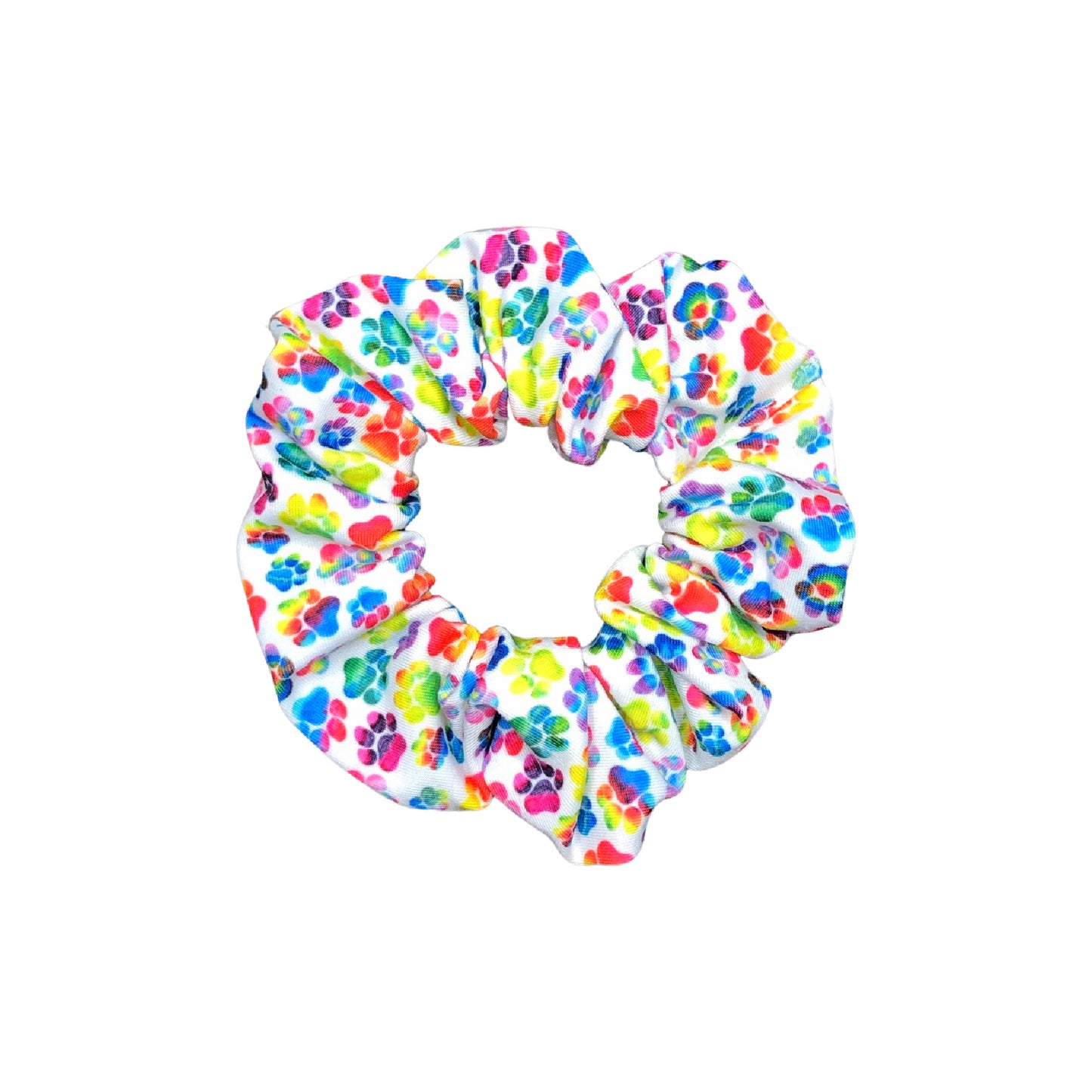 Rainbow Paw Print Scrunchie