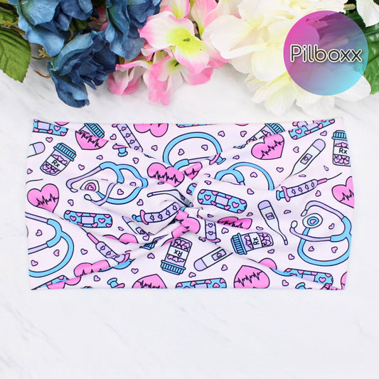 Wide Valentine's Nurse Print Headband