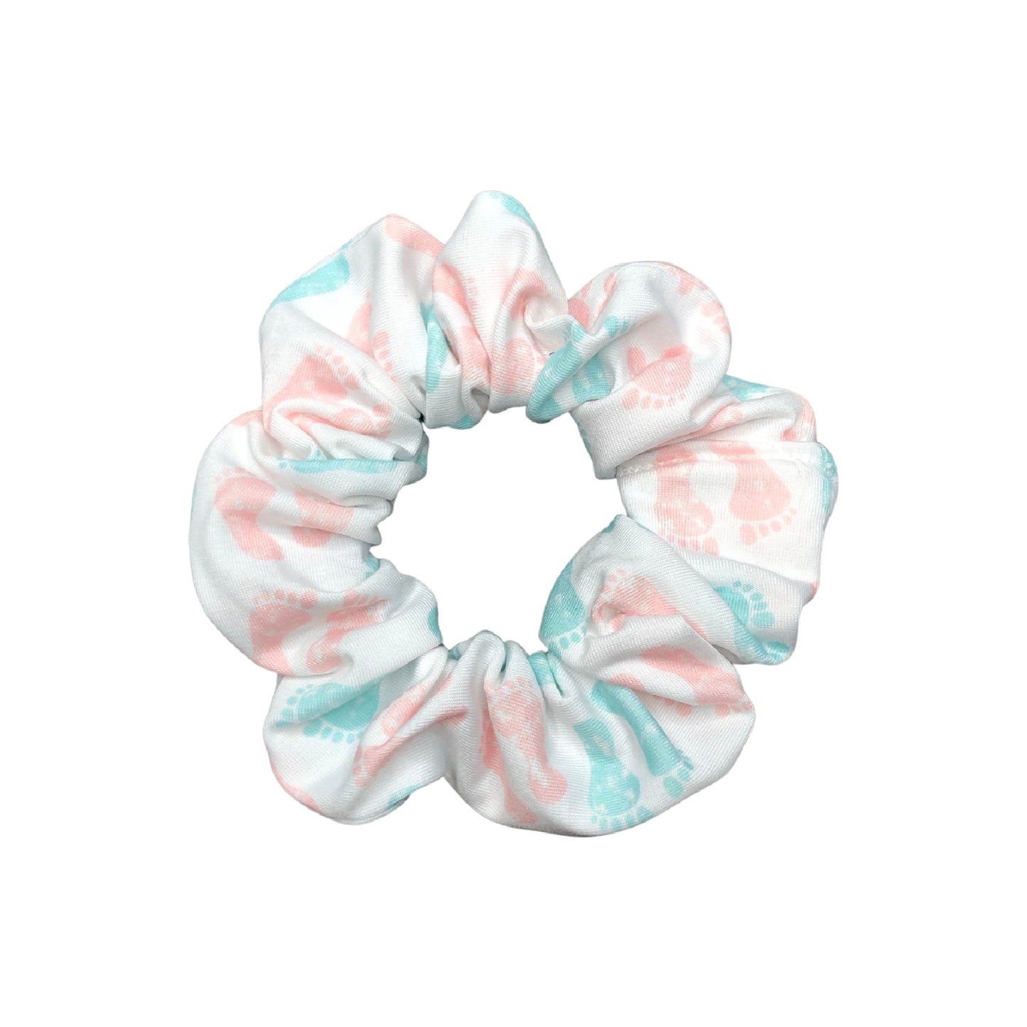 Pastel Baby Footprint Scrunchie