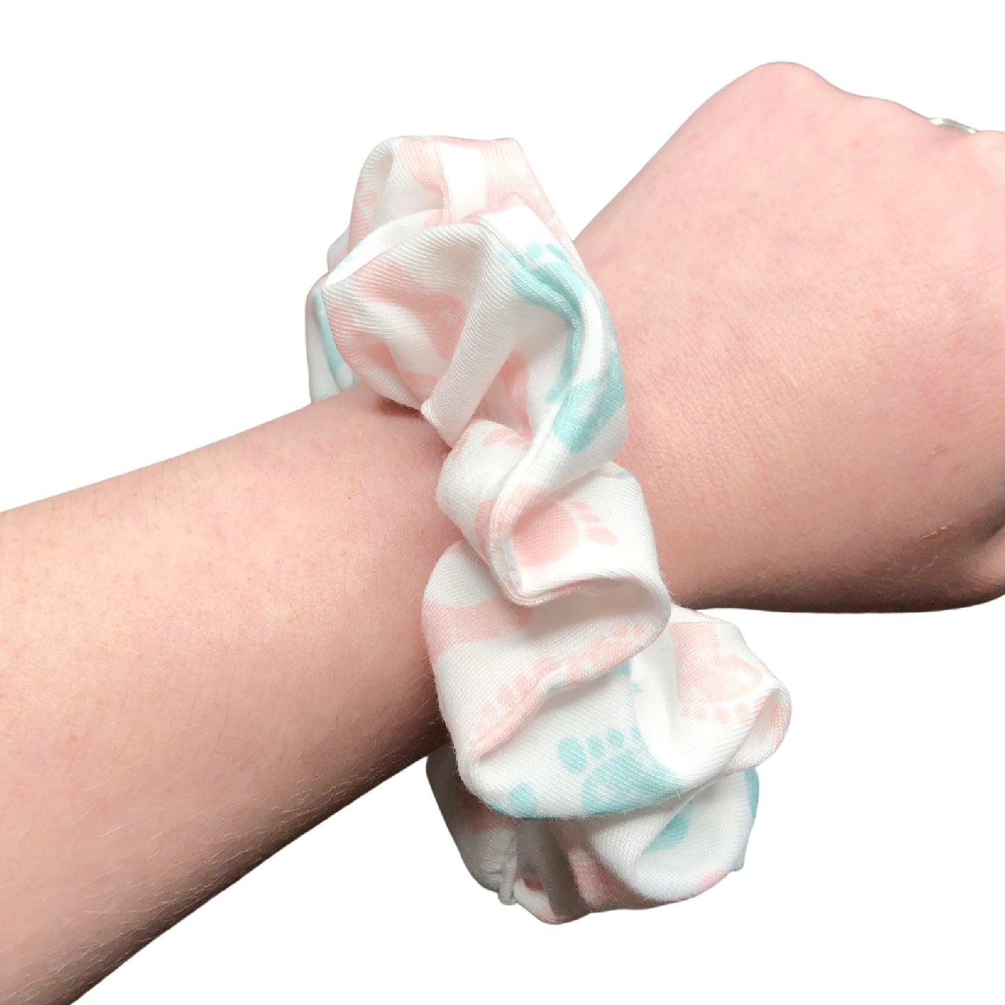 Pastel Baby Footprint Scrunchie