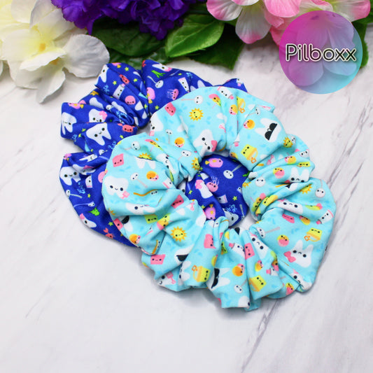 Ocean Teeth Dental Scrunchies, Set or Singles
