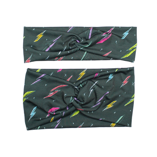 Lightning Bolt Twist Headband - Slate Gray