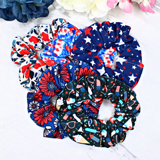 Americana Scrunchies, Red White and Blue