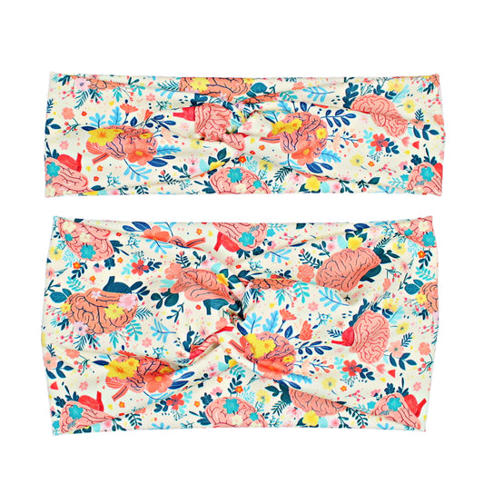 Floral Brain Twist Headband or Scrunchie