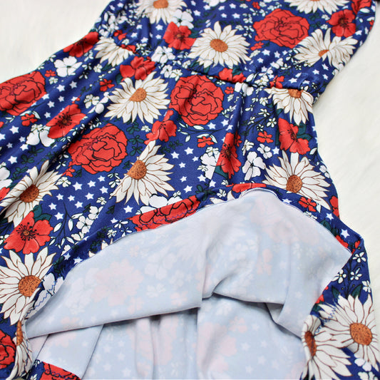 Americana Floral Dress for Girls, Ready to Ship