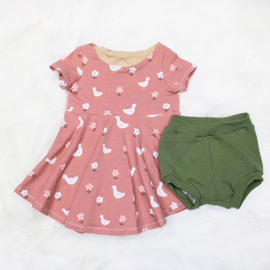 6m Baby Girl Goose Dress, Ready to Ship