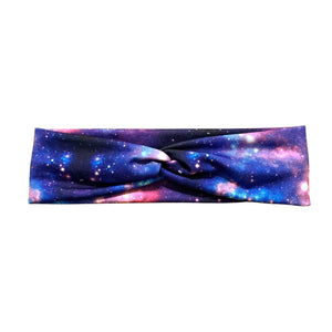 Wide Purple and Pink Galaxy Headband for Women