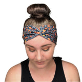 Solid Dark Gray Twist Headband, Cotton Spandex