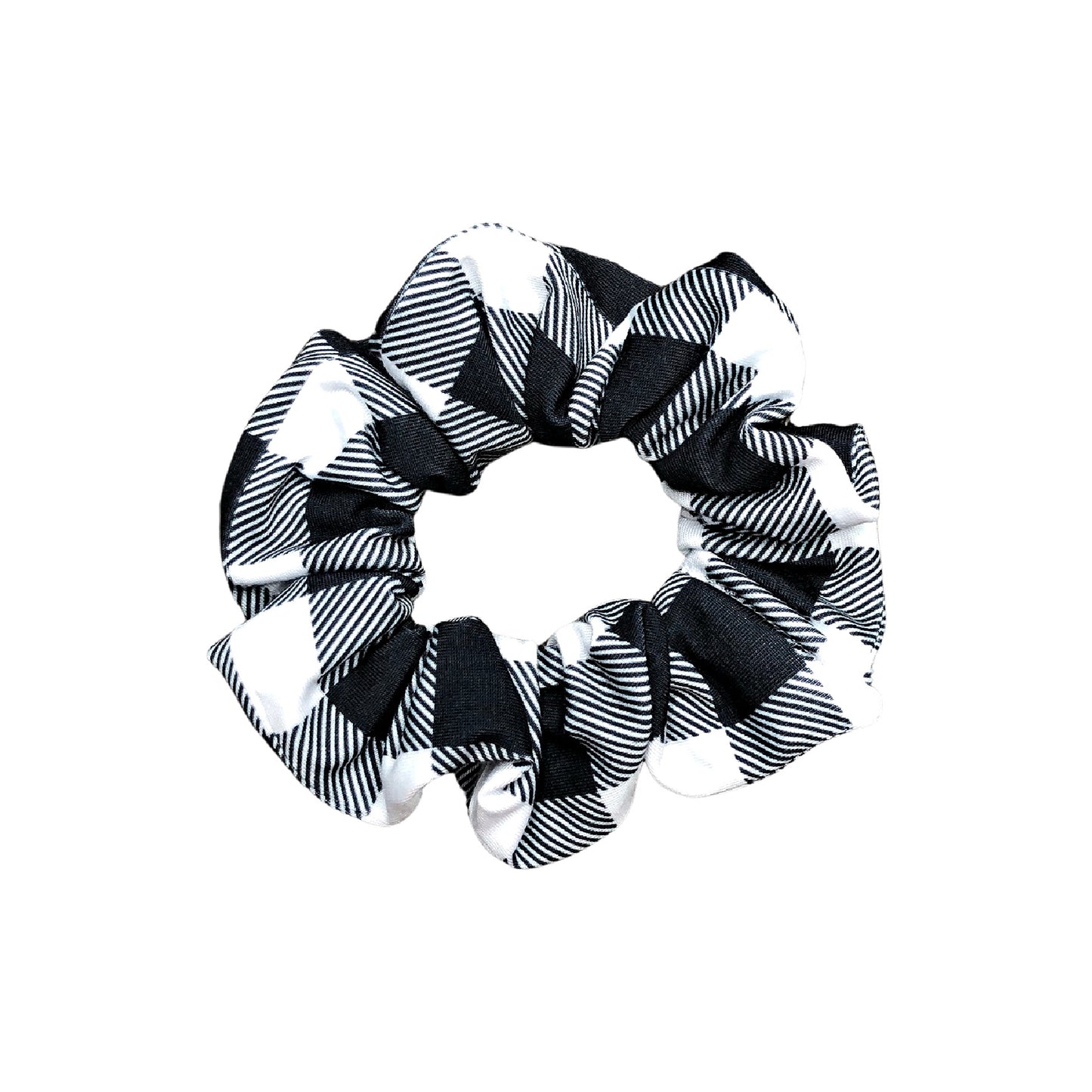 Black and White Buffalo Plaid Scrunchie