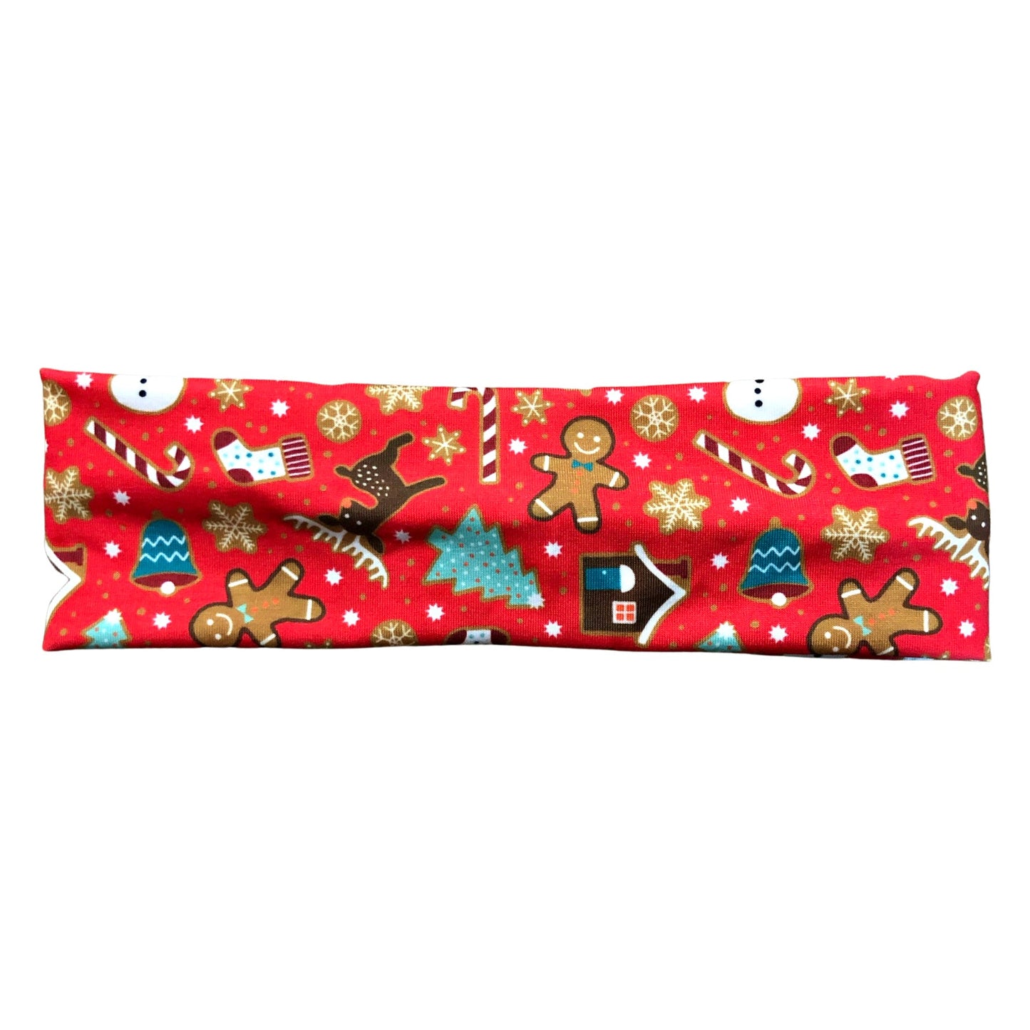 Red Christmas Gingerbread Cookie Print Headband