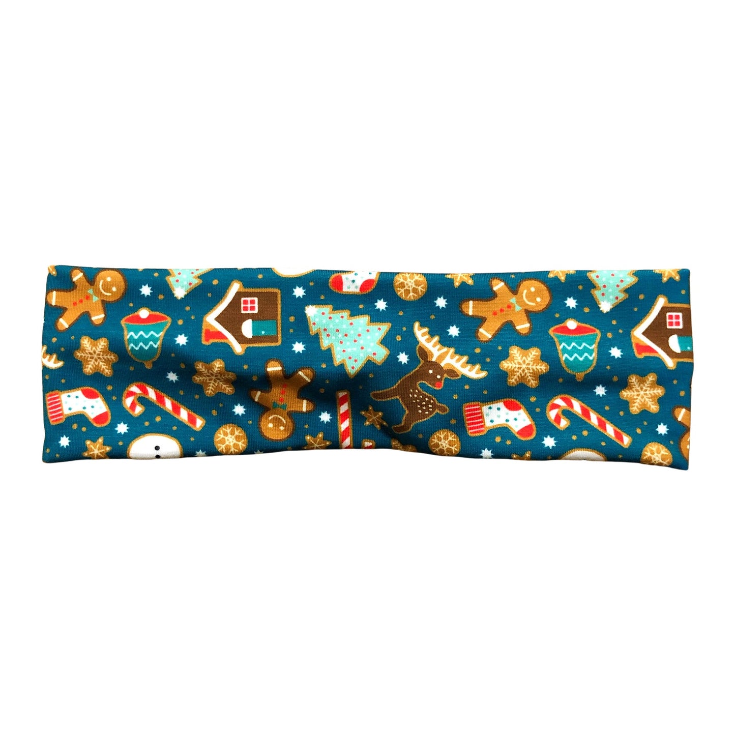 Red Christmas Gingerbread Cookie Print Headband