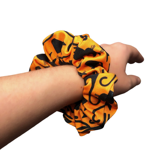 Orange and Black Cat Scrunchie