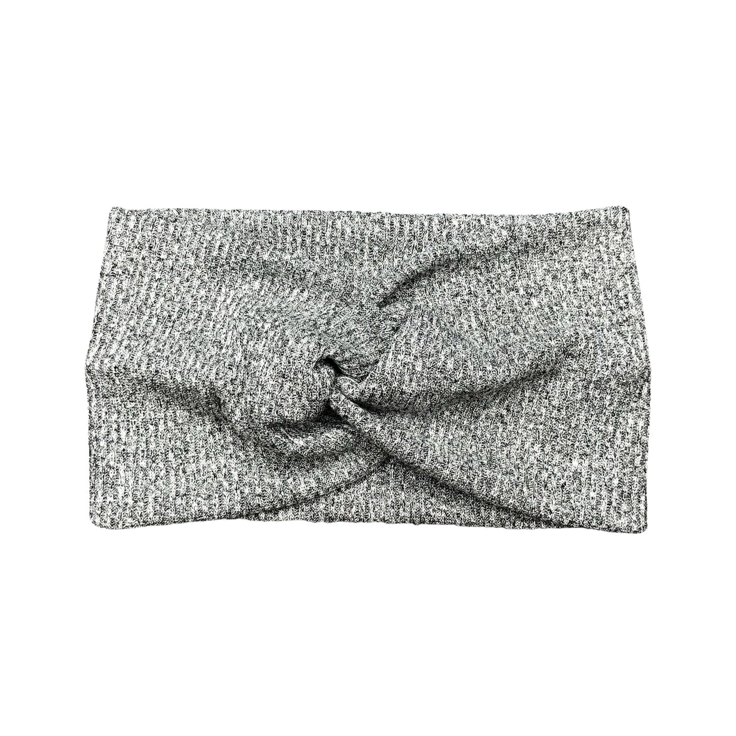 Wide Heather Gray Rib Knit Headband