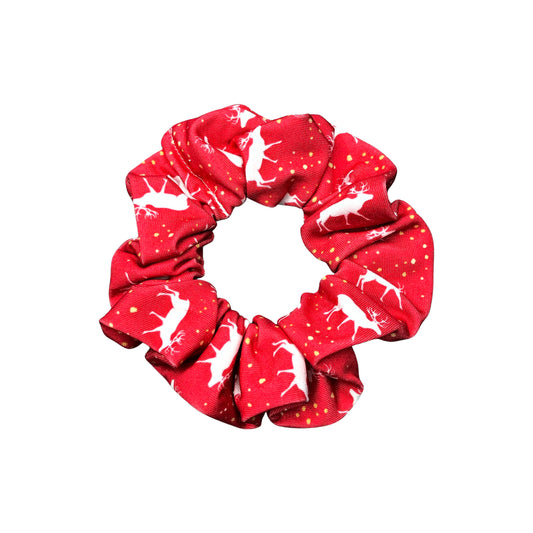 Red Reindeer Christmas Scrunchie