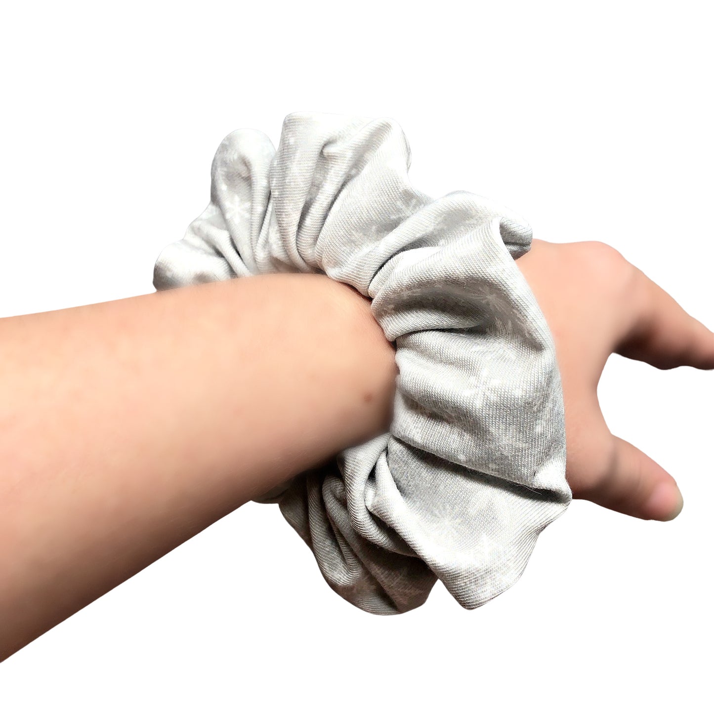 Gray Snowflake Scrunchie