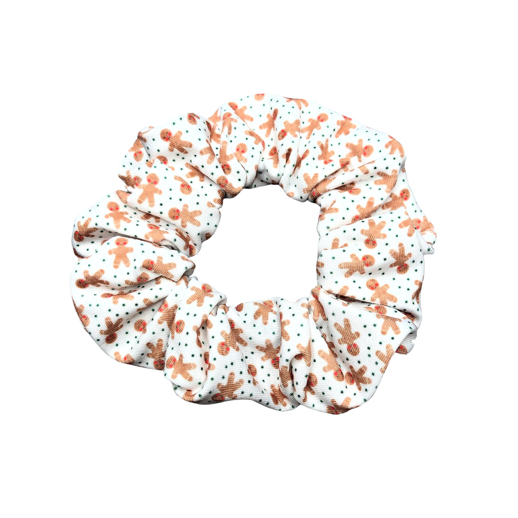 White Gingerbread Christmas Cookie Scrunchie