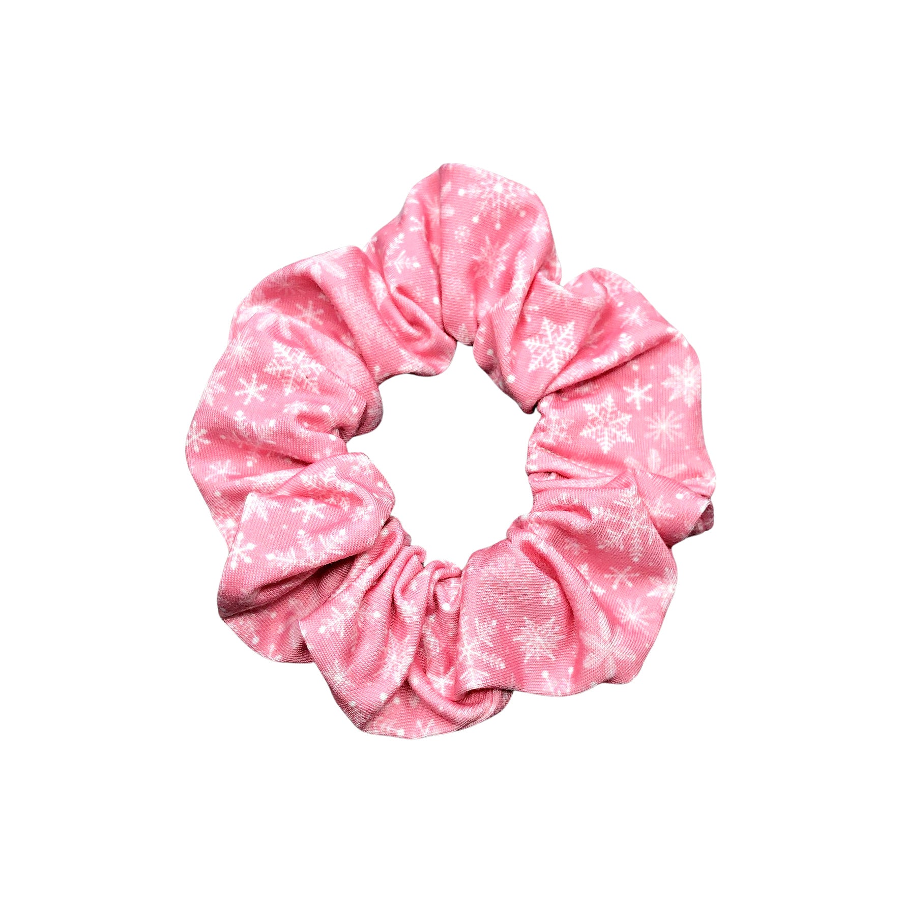 Pink Snowflake Scrunchie