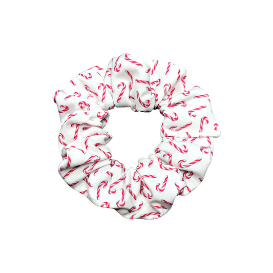 White Candy Cane Scrunchie