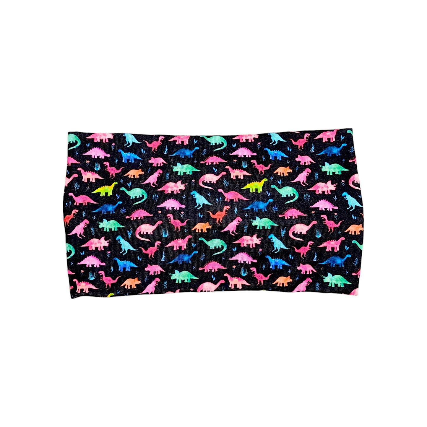 Wide Black Rainbow Dinosaur Headband