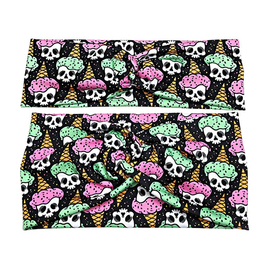 Ice Cream Skull Fabric Headband