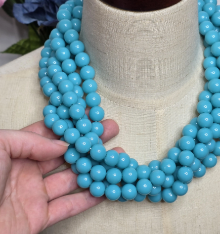Ocean Blue Bead Statement Necklace