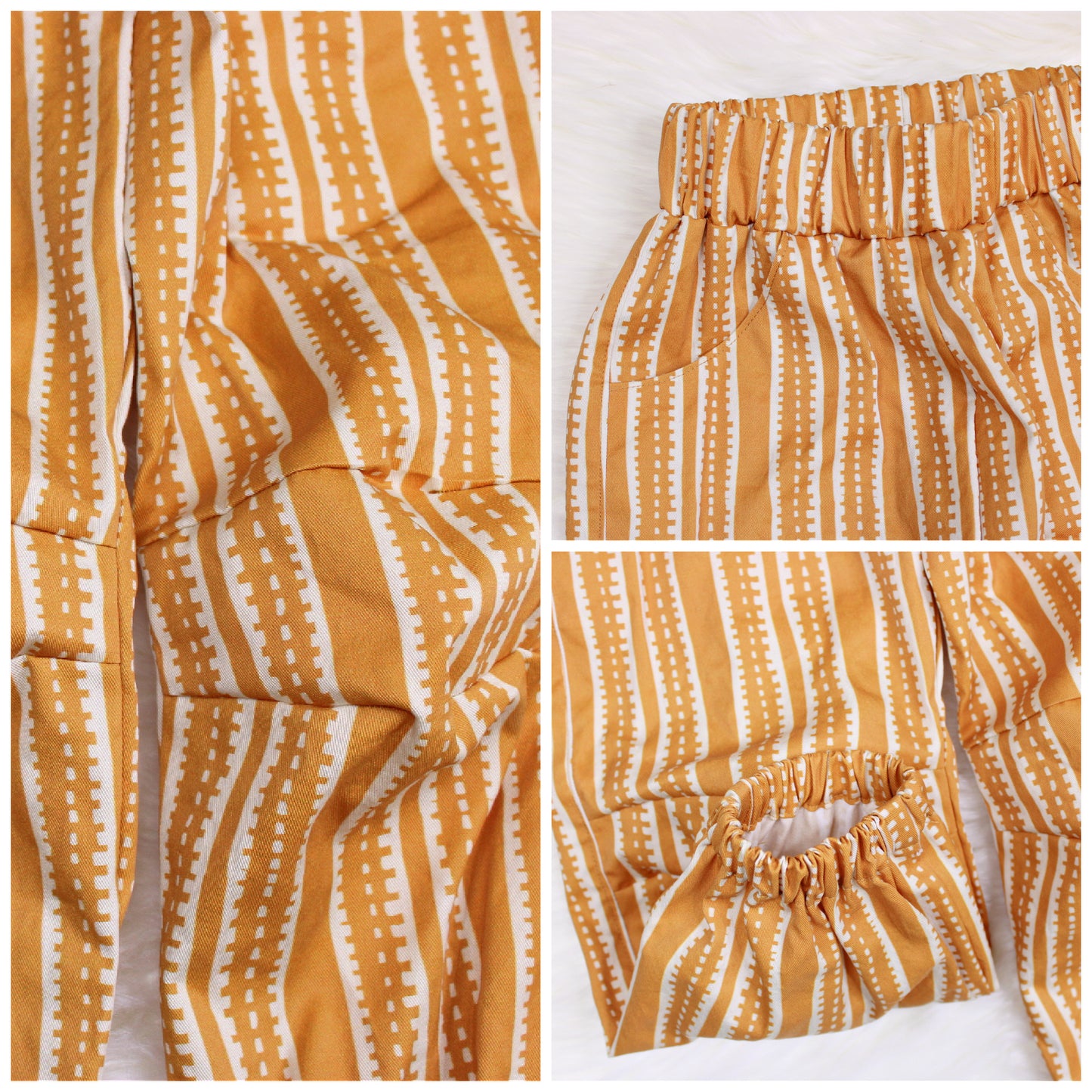 Striped Cotton Parachute Pants for Girls