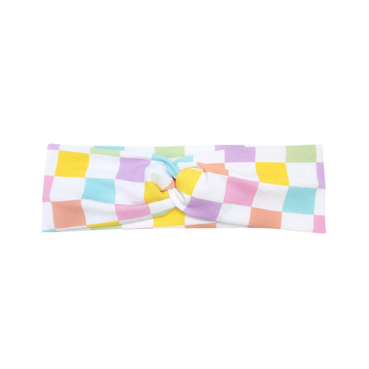 Pastel Checker Cotton Headband