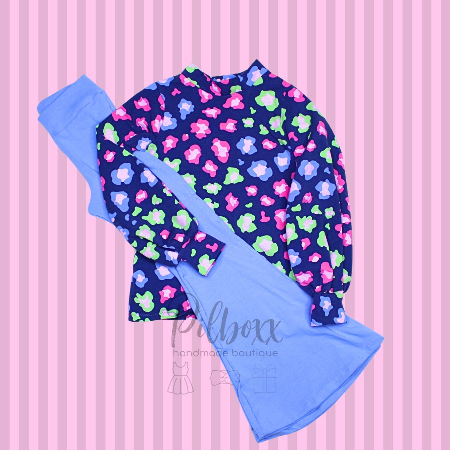 Glitter Cheetah Puffy Sleeve Top