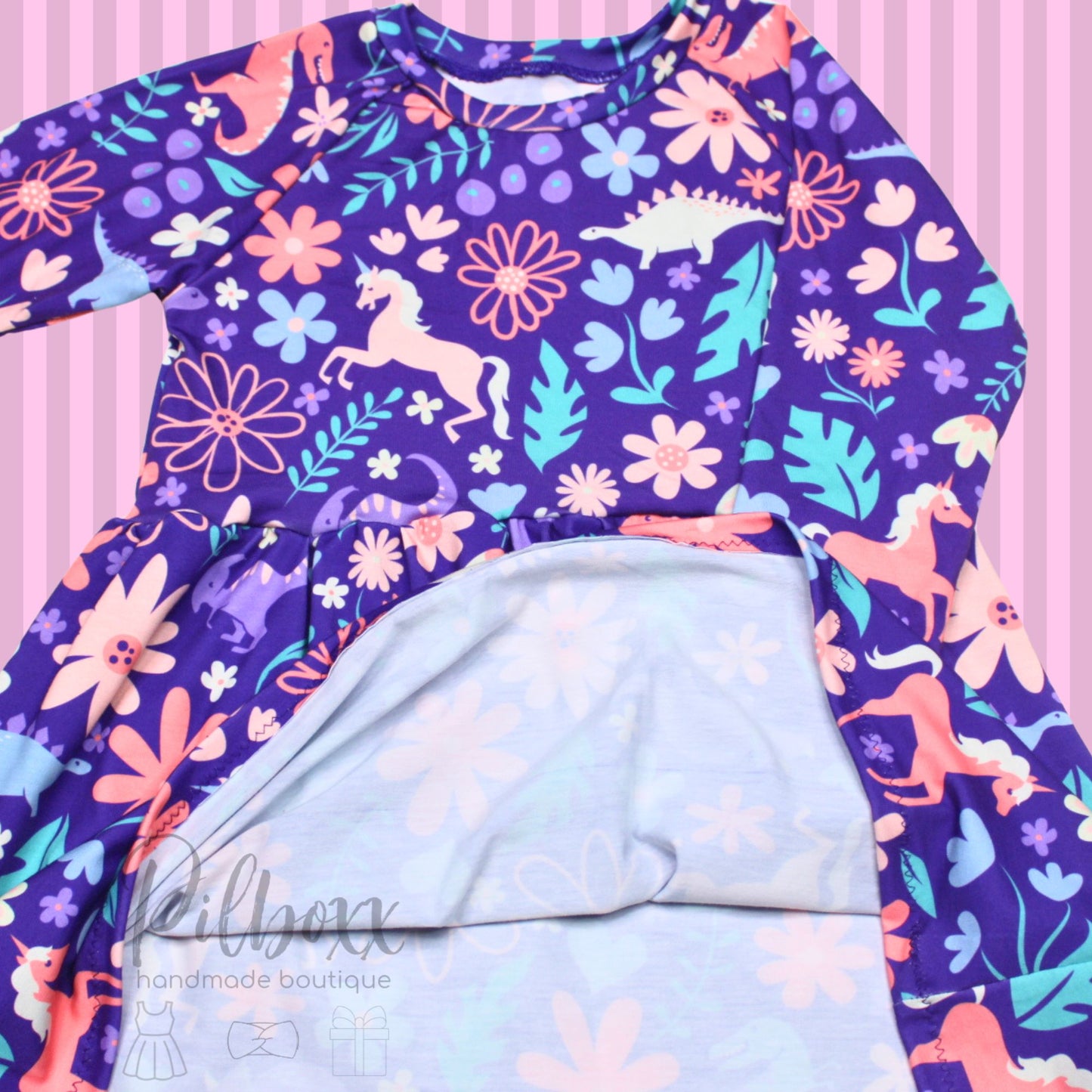 Unicorn and Dinosaur Dress Size 5