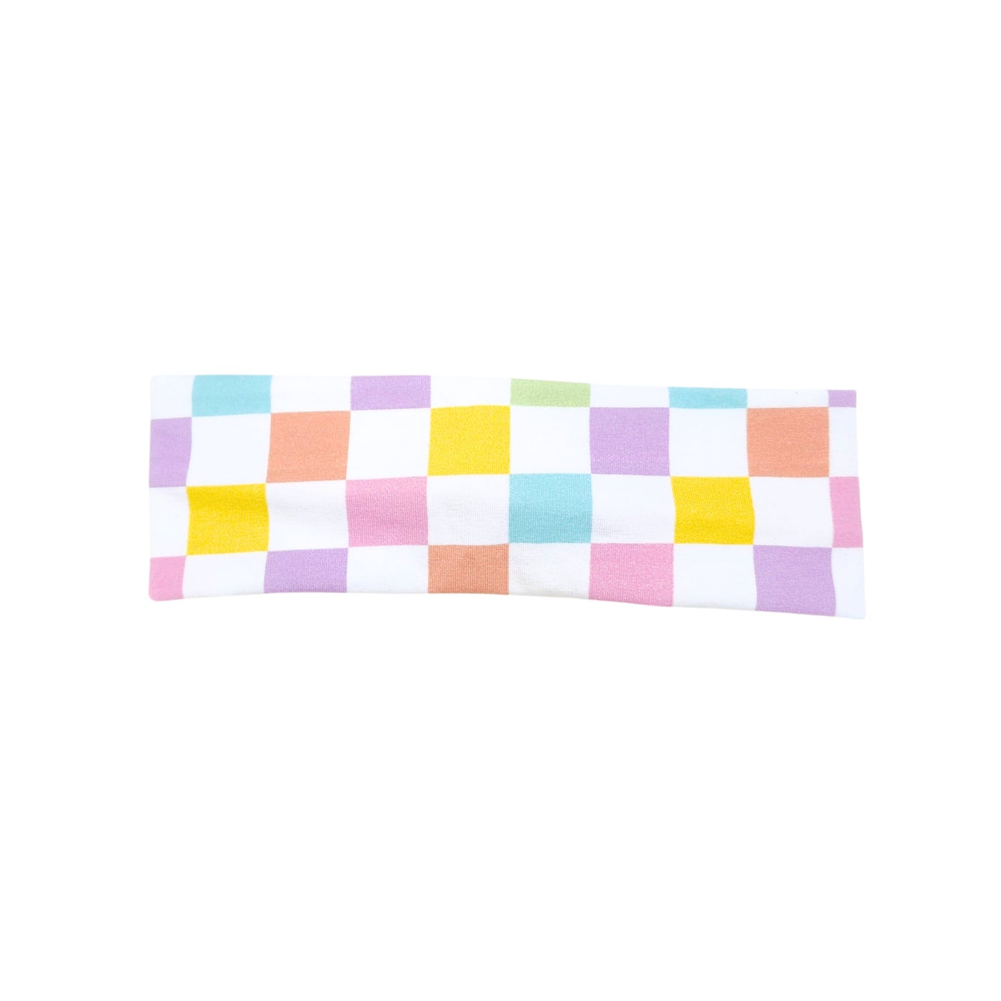 Pastel Checker Headband, Cotton Spandex