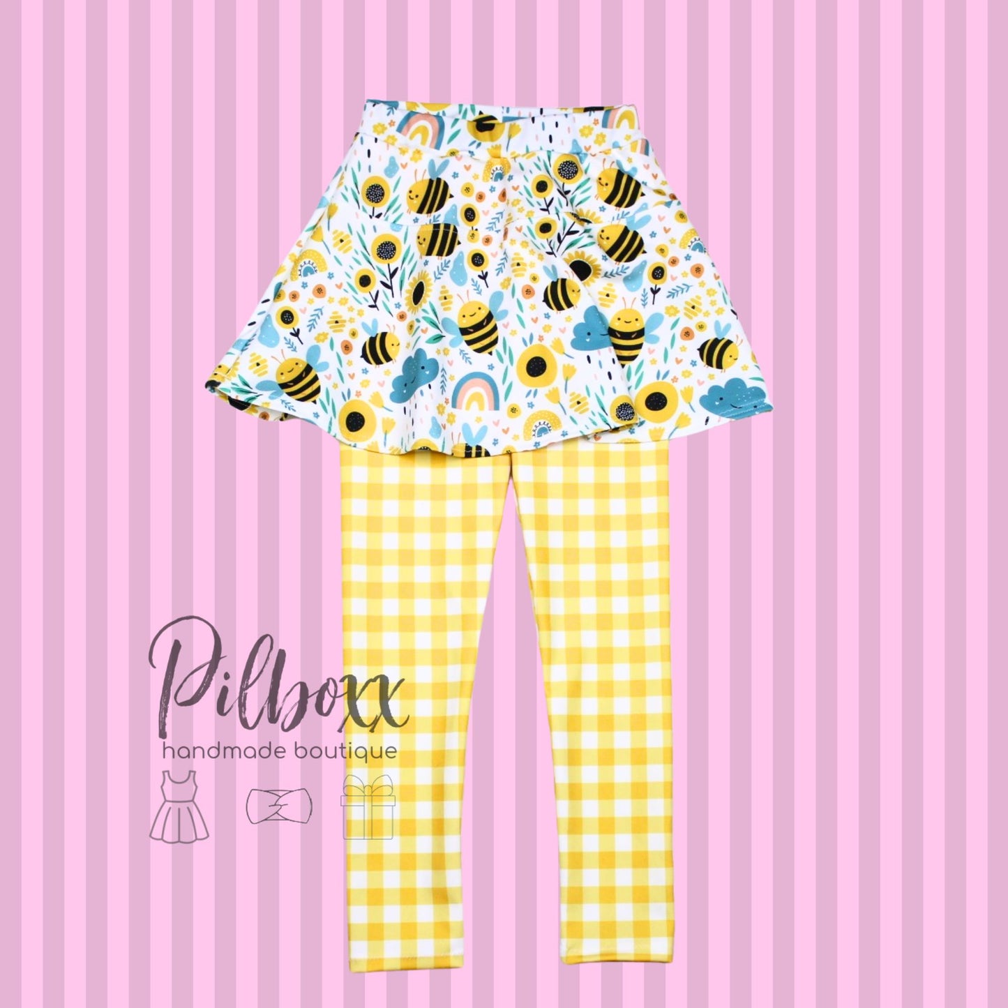 Bee Skirted Leggings, Size 6