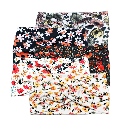 Wide Flower Headbands