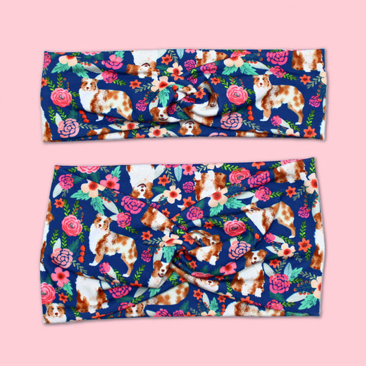 Red Merle Aussie Dog Print Headband