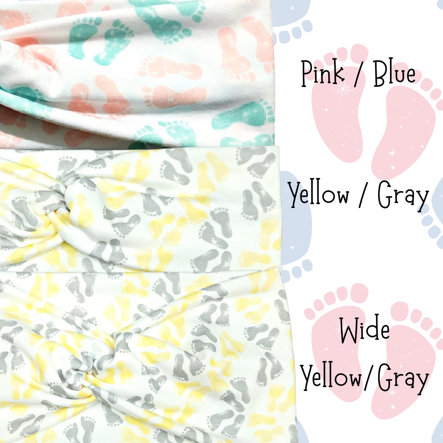 Baby Footprint NICU / L&D Headbands