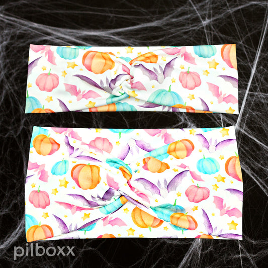 White Pastel Pumpkin Halloween Headband