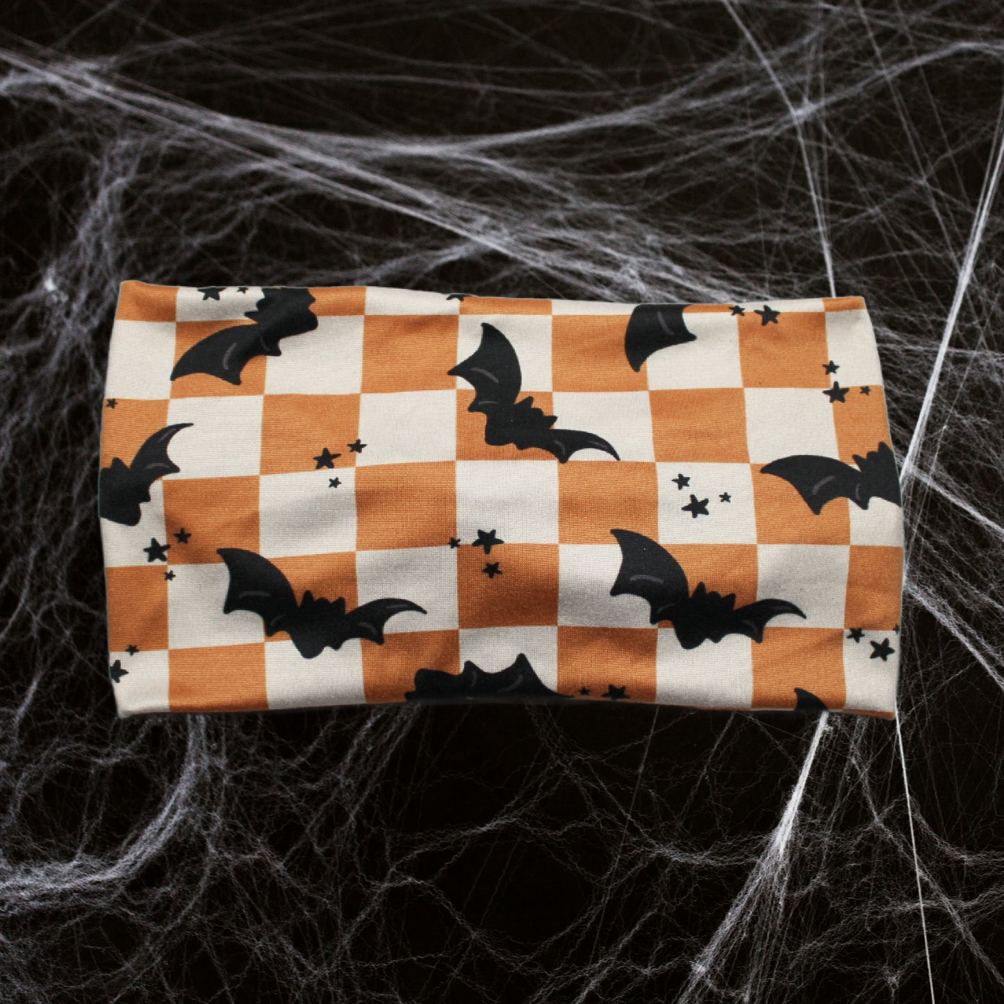 Checkered Bat Headband, Orange