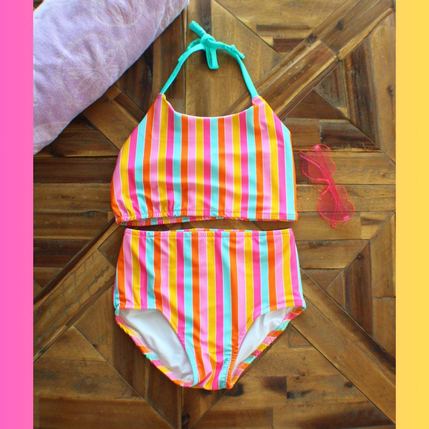Hi Vis Stripe Bikini Bottoms