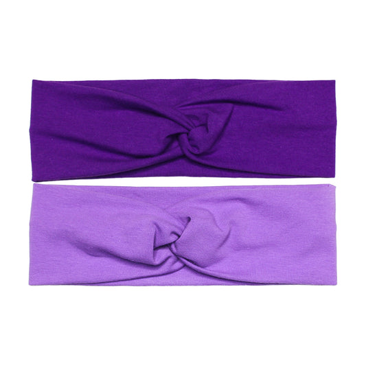 Solid Purple Headband, Cotton Spandex